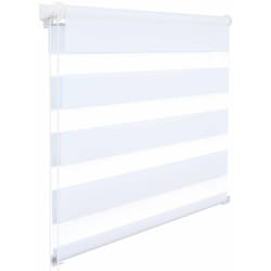 Helloshop26 - Store enrouleur zebra day and night rouleau double couche 100x220 cm blanc