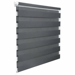 Helloshop26 - Store enrouleur zebra day and night rouleau double couche 45x150cm gris foncé