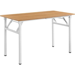 Table pliante cuisine à manger hauteur réglable pour 4 personnes 120 cm hêtre et blanc