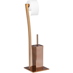 Helloshop26 - Support de papier toilette avec porte-brosse wc 71 cm cuivré