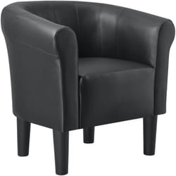 Helloshop26 - Fauteuil lounge chaise siège synthétique plastique 70 cm noir