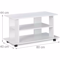 Table Tv sur roulettes avec supports Téléviseur, console et haut parleur dans un seul meuble Roulettes pour mobilité et flexi ...