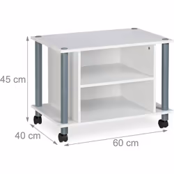 Meuble TV sur roulettes Meuble TV sur 4 roulettes avec dispositif de freinage sur 2 roulettes 2 compartiments pour enregistre ...