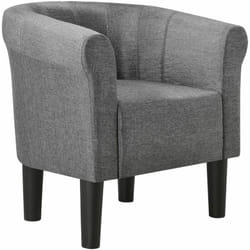 Helloshop26 - Fauteuil lounge chaise siège tissu polyester 70 cm gris foncé