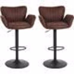 Tabourets de bar - Chai - Lot de 2 - Réglable en hauteur - Rembourrage confortable - Pivote à 360°