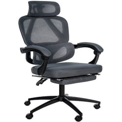 Fauteuil de bureau ergonomique - Confort optimal - Dossier en S - Appui-tête réglable - Repose-pieds extensible
