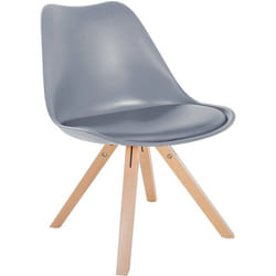 Chaise de salle à manger - Noname - Scandinave - Plastique gris - Pieds en bois clair - 1 place