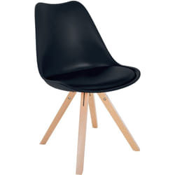 Décoshop26 - Chaise de salle à manger x1 style scandinave en plastique noir pieds en bois clair 100001459