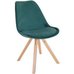 Décoshop26 - Chaise de salle à manger x1 style scandinave en velours vert pieds en bois clair 100001469