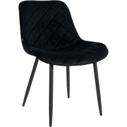 Chaise de salle à manger - MARQUE - Modèle - Velours noir - Pieds en métal - Confortable et moderne