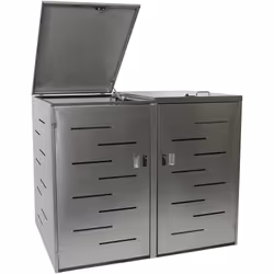 Abri de poubelles extérieur conteneurs à ordures avec couvercle 116,5x131x80 cm en acier inoxydable Pour poubelles d'une capa ...
