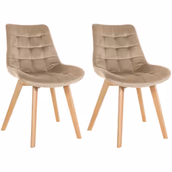 L'ensemble de 2 chaises avec revêtement en velours enrichit parfaitement les espaces modernes et accueillants, attirant tous  ...