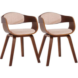 Lot de 2 chaises de salle à manger design scandinave en tissu crème et structure en bois foncé 100001726