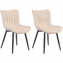 Le set de 2 chaises, recouvert de velours ou de similicuir, enrichit parfaitement les espaces modernes et confortables et att ...