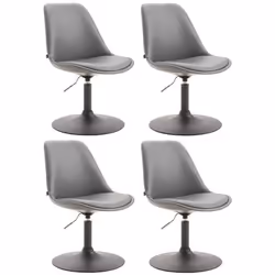 Chaises de salle à manger - Design - Lot de 4 - Pivotantes - Réglables en hauteur - PVC gris