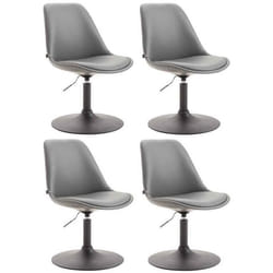 Chaises de salle à manger - Design - Lot de 4 - Pivotantes - Réglables en hauteur - PVC gris