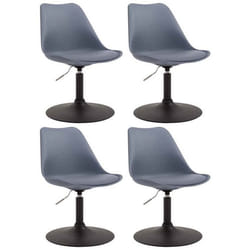 Chaises de salle à manger - Lot de 4 - Pivotantes - Hauteur réglable - Plastique gris - Métal noir