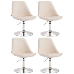 Chaises de salle à manger - Design - Lot de 4 - Pivotantes - Réglables en hauteur - PVC crème