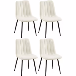 L'ensemble de 4 chaises de salle à manger allie confort, robustesse et design en même temps. Conçus dans un style contemporai ...