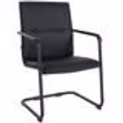Chaise de bureau - Non spécifié - Chaise cantilever - Similicuir noir - Accoudoirs ergonomiques - 8 kg