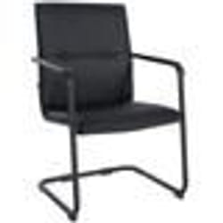 Chaise de bureau - Non spécifié - Chaise cantilever - Similicuir noir - Accoudoirs ergonomiques - 8 kg