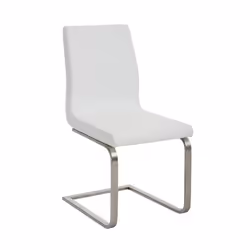 Chaise de salle à manger - Design moderne - PVC blanc - Acier inoxydable - Confortable - Facile à entretenir