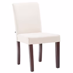 Chaise de salle à manger - Design moderne - Tissu crème - Pieds en bois marron - Confortable - 1 place