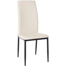 Décoshop26 - Chaise de salle à manger x1 design classique en pvc crème piètement à quatre pieds en métal noir 100002093