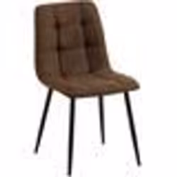 Chaise de salle à manger - Non spécifié - Modèle 10_0002141 - Tissu marron - Métal noir - Confortable et design