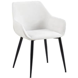 Chaise de salle à manger - Non spécifié - Tissu crème - Métal noir - Confort optimal - Design intemporel