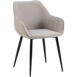 Chaise de salle à manger bureau salle d'attente x1 en tissu gris clair et métal noir 100002152