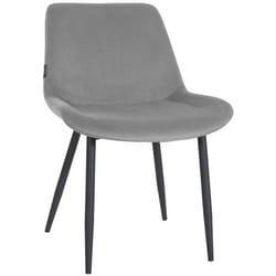 Chaise de salle à manger - Design moderne - Velours gris - Pieds en métal noir - Confort optimal - Charge 110 kg