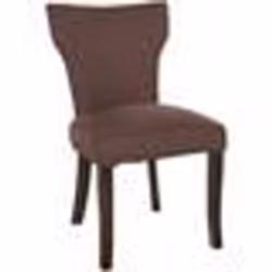 Chaise de salle à manger - Non spécifié - Marron - Tissu 100% polyester - Pieds en bois massif - 1 place
