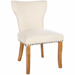 Chaise de salle à manger - Non spécifié - Tissu crème - Pieds en bois marron clair - 1 place - Confortable