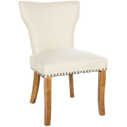 Chaise de salle à manger - Non spécifié - Tissu crème - Pieds en bois marron clair - 1 place - Confortable