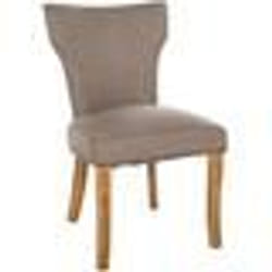 Chaise de salle à manger - Non spécifié - Taupe - Tissu 100% polyester - Pieds en bois massif - 1 place