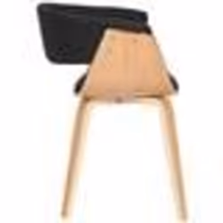 Chaise de bureau - Scandinave - Tissu noir - Bois clair - Accoudoirs - 110 kg max