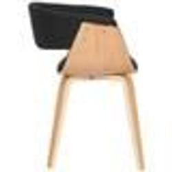 Chaise de bureau - Scandinave - Tissu noir - Bois clair - Accoudoirs - 110 kg max