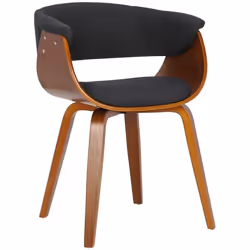 Chaise de bureau - Scandinave - Noir - Tissu 100% polyester - Bois massif - 1 place