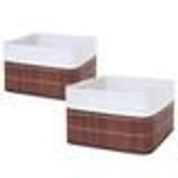 Paniers de rangement - Décoshop26 - 04_0000461 - Bambou marron - 2 pièces - Polyvalents