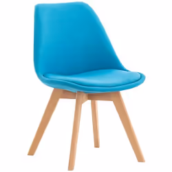 Chaise de salle à manger - Design Scandinave - Tissu Turquoise - Pieds en Bois Clair - Confort Optimal