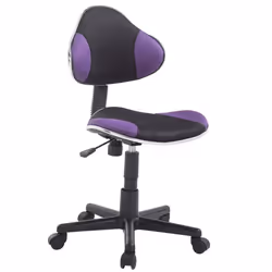 Chaise de bureau enfant - Design contemporain - Violet - Hauteur réglable - Accoudoirs - 360° pivotante