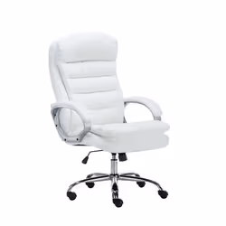 Fauteuil de bureau - Non spécifié - 10_0002398 - PVC blanc - Métal chrome - 235 kg max