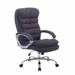 Fauteuil de bureau ergonomique - Confortable - 235 kg - Tissu gris foncé - Métal chrome - Réglable en hauteur