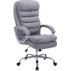 Décoshop26 - Fauteuil de bureau ergonomique et confortable jusqu'à 235 kg en tissu gris et métal chromé 100002404