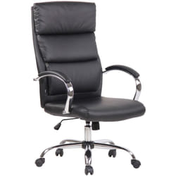 Fauteuil de bureau mécanisme de bascule coussins de renforcement pvc noir et métal chromé 100002428