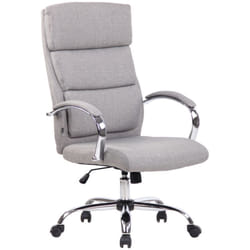 Décoshop26 - Fauteuil de bureau mécanisme de bascule coussins de renforcement pvc gris et métal chromé 100002430