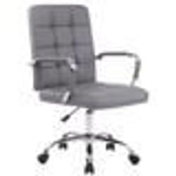 Chaise de bureau - Non spécifié - Modèle 10_0002464 - Similicuir gris - Accoudoirs en PVC - Hauteur réglable