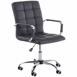 Chaise de bureau - Non spécifié - Mécanisme dinclinaison - Hauteur réglable - PVC gris - Métal chrome