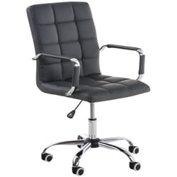 Chaise de bureau - Non spécifié - Mécanisme dinclinaison - Hauteur réglable - PVC gris - Métal chrome
